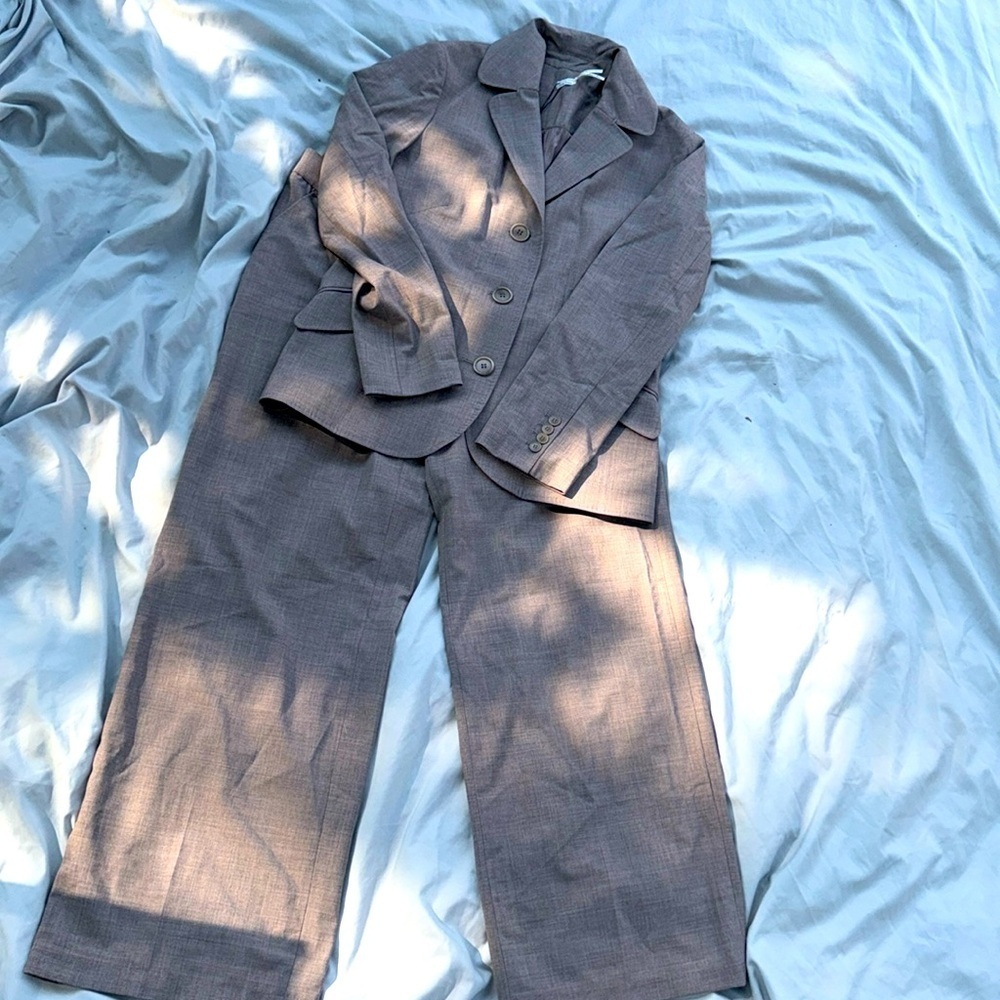 Leon Max Limited Edition Heather Brown Wool-Blend Blazer - Size 10 & Pants Sz 8 - Picture 3 of 11